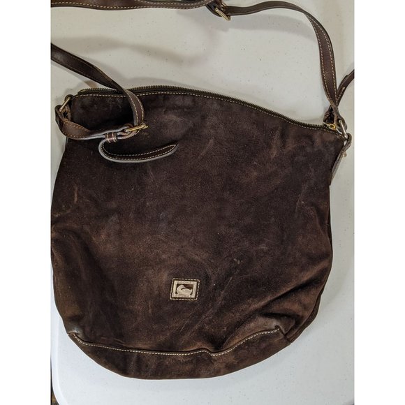 Dooney & Bourke Brown Suede Vintage Leather Crossbody Bag - Picture 4 of 11